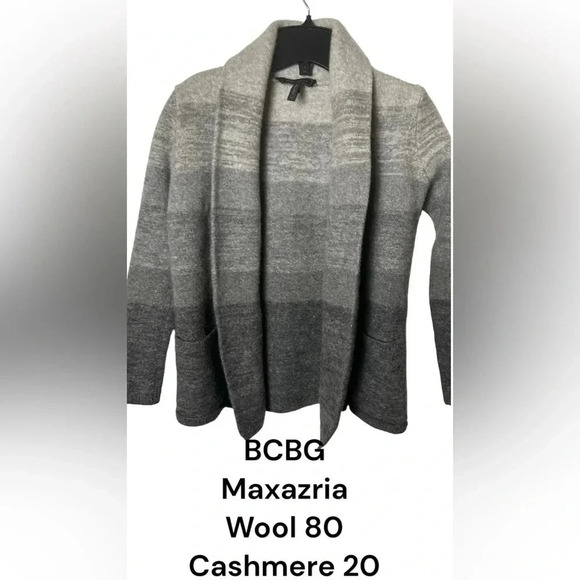 BCBG MAXAzria  cashmere wool blend open front cardigan, chunky, - Picture 1 of 15